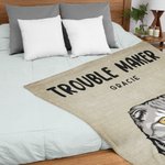 Couverture Personnalisée avec Motif Animal Domestique Thème Trouble Maker Cadeau Anniversaire pour Amateurs des Animaux