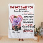 Couverture Personnalisée Thème I Love You My Soul Lover avec Fond de Coeur au Trait Décoration de Maison Cadeau Anniversaire St Valentin pour Couple