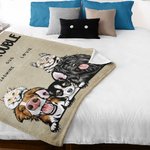 Couverture Personnalisée avec Motif Animal Domestique Thème Trouble Maker Cadeau Anniversaire pour Amateurs des Animaux