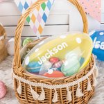 Oeuf de Pâques Jumbo Personnalisé avec Nom Coque Boîte à Bonbons Cadeau pour Enfant