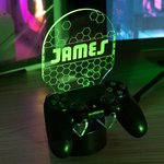 Support de Manette de Jeu Personnalisé avec Nom Accessoire de Bureau en Acrylique avec 12 Modes d'Éclairage pour Contrôleur de Jeu