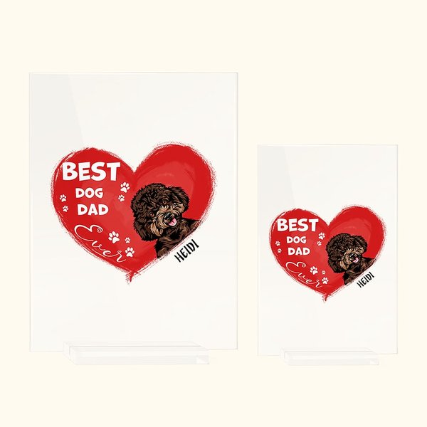 Personalizzato Cute Cat Dog Paw Prints Best Dad/Mom Ever Regalo in acrilico per chi ama gli animali domestici