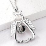 Personalised Guardian Angel Photo Projection Memorial Necklace Sympathy Gift for Women Girls Loss of Loved One