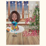 Spersonalizowany koc Just A Girl Who Loves Books Miękki koc do dekoracji domu Świąteczny prezent do czytania dla miłośników książek