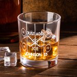 Bicchiere da whisky personalizzato per hockey su ghiaccio con testo inciso Regalo di compleanno per la festa del papà marito
