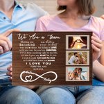 Tableau en Toile Personnalisé avec Nom et Photos Art Mural de Canevas Décor de Mur Cadeau Anniversaire Mariage pour Couple