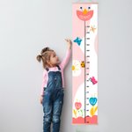 Personalized Flowers Butterflies Children Growth Height Chart with Name Room Decor Birthday Gift for Baby Kids