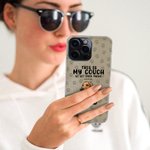 Personalisierte Haustier Thema TPU Slim Phone Case mit Namen lustiges Zitat und Paw Prints Element Geschenk für Hund Katze Liebhaber