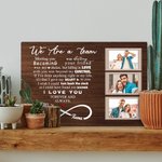 Tableau en Toile Personnalisé avec Nom et Photos Art Mural de Canevas Décor de Mur Cadeau Anniversaire Mariage pour Couple