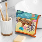 Personalized Ocean Mermaid Skin-friendly Coral Velvet Bath Towel with Name Summer Daily Accessory Gift for Girl