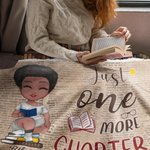Couverture Personnalisée avec Personnage et Nom Style de Papier et Bibliothèque Décoration de la Maison Cadeau Anniversaire pour Amoureux de Lecture