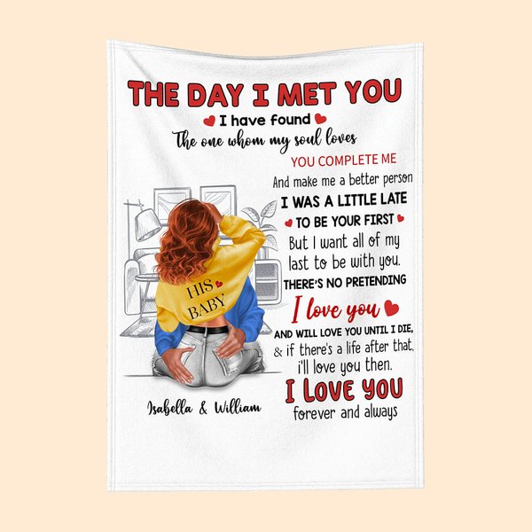 Spersonalizowany koc I Love You Forever And Always z tłem inspirowanym miłością Dekoracja domu Prezent rocznicowy dla pary
