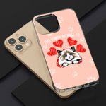 Gepersonaliseerd This Human Belongs to Cute Pet TPU Slank Telefoon Hoesje met Naam en Pootafdruk Hart Cadeau voor Honden Kat Liefhebbers