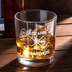 Bicchiere da whisky personalizzato per hockey su ghiaccio con testo inciso Regalo di compleanno per la festa del papà marito