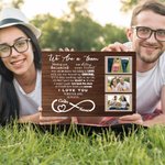Tableau en Toile Personnalisé avec Nom et Photos Art Mural de Canevas Décor de Mur Cadeau Anniversaire Mariage pour Couple