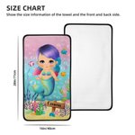 Personalized Ocean Mermaid Skin-friendly Coral Velvet Bath Towel with Name Summer Daily Accessory Gift for Girl