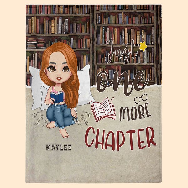 Personlig Just One More Chapter Mjuk filt Heminredning Födelsedag Läspresent för bokälskare