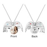 Personalised Mama Bear Heart Shape Birthstone Locket Necklace with Engraved Name Mother's Day Birthday Gift for Her