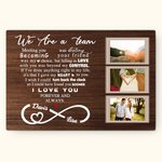 Tableau en Toile Personnalisé avec Nom et Photos Art Mural de Canevas Décor de Mur Cadeau Anniversaire Mariage pour Couple