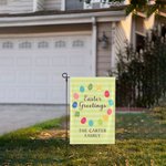 Drapeau de Jardin Personnalisé avec Texte et Nom de Famille Drapeau d'Impression Recto-Verso Œufs de Pâques Cadeau pour Famille
