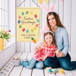 Drapeau de Jardin Personnalisé avec Texte et Nom de Famille Drapeau d'Impression Recto-Verso Œufs de Pâques Cadeau pour Famille