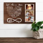 Tableau en Toile Personnalisé avec Nom et Photos Art Mural de Canevas Décor de Mur Cadeau Anniversaire Mariage pour Couple
