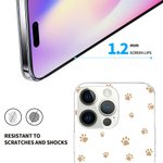 Personalisierte Haustier Thema TPU Transparent Slim Phone Case mit Namen und Paw Prints Geschenk für Hund Katze Liebhaber