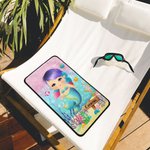 Personalized Ocean Mermaid Skin-friendly Coral Velvet Bath Towel with Name Summer Daily Accessory Gift for Girl