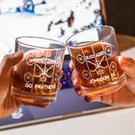 Bicchiere da whisky personalizzato per hockey su ghiaccio con testo inciso Regalo di compleanno per la festa del papà marito