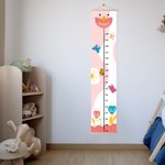Personalized Flowers Butterflies Children Growth Height Chart with Name Room Decor Birthday Gift for Baby Kids