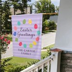 Drapeau de Jardin Personnalisé avec Texte et Nom de Famille Drapeau d'Impression Recto-Verso Œufs de Pâques Cadeau pour Famille