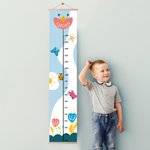 Personalized Flowers Butterflies Children Growth Height Chart with Name Room Decor Birthday Gift for Baby Kids