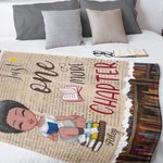 Couverture Personnalisée avec Personnage et Nom Style de Papier et Bibliothèque Décoration de la Maison Cadeau Anniversaire pour Amoureux de Lecture