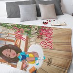 Spersonalizowany koc Just A Girl Who Loves Books Miękki koc do dekoracji domu Świąteczny prezent do czytania dla miłośników książek