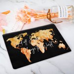 Gepersonaliseerde Change the World Make-up tas met naam wereldkaart verjaardag afstuderen geschenk voor haar