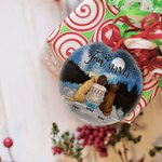 Spersonalizowana okrągła ceramiczna ozdoba Fur Mama lub Papa z nocnym gwiaździstym niebem w tle Świąteczny prezent urodzinowy dla miłośnika psów 6