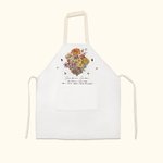 Personalised Birth Flower Bouquet Kitchen Apron with Pocket and Name Garden Theme Kitchenware Housewarming Cooking Gift for Mom Grandma