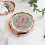 Personalisierte Geburt Blume gefaltet Make-up-Spiegel mit Namen Geburtstag Hochzeit Geschenk für sie