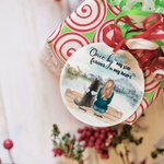 Personalizzato Una volta al mio fianco per sempre nel mio cuore Ciondolo rotondo in ceramica Ornamento di Natale Regalo di compleanno per chi ama i ca
