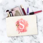 Borsa cosmetica personalizzata con nome e iniziali per il compleanno, la festa della mamma e il matrimonio per le donne