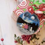 Ornement personnalisé en céramique avec fond de ciel étoilé Cadeau d'anniversaire de Noël pour les amoureux des chiens