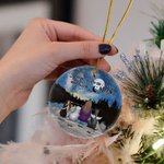 Personalizzato I Love You to the Moon and Back Ornamento rotondo in ceramica con sfondo stellato notturno Regalo di Natale e compleanno per chi ama i 