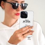 Personalisierte Dies ist unsere Couch Haustier Thema TPU schlankes Telefon Fall mit Namen und Wandfliese Hintergrund Geschenk für Hund Katze Liebhaber