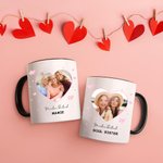 Mug Céramique Personnalisé avec Photo et Textes Cadeau Fête des Mères Anniversaire pour Maman Ami