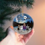 Personalizzato I Love You to the Moon and Back Ornamento rotondo in ceramica con sfondo stellato notturno Regalo di Natale e compleanno per chi ama i 