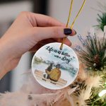 Personalized Life is Better with a Dog Round Ceramic Pendant Ornament Christmas Birthday Gift for Dog Lover