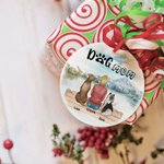 Ciondolo in ceramica rotondo personalizzato per mamma o papà di cane Regalo di Natale e compleanno per gli amanti dei cani