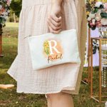 Borsa cosmetica personalizzata con nome e iniziali per il compleanno, la festa della mamma e il matrimonio per le donne