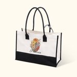 Bouquet di fiori di nascita personalizzato in tela Borsa da spiaggia con nome Regalo di compleanno per la festa della mamma per lei
