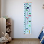 Personalized Vehicle on the Road Transportation Kid Growth Height Chart with Name and Date Bedroom Decor Birthday Gift for Baby Kid